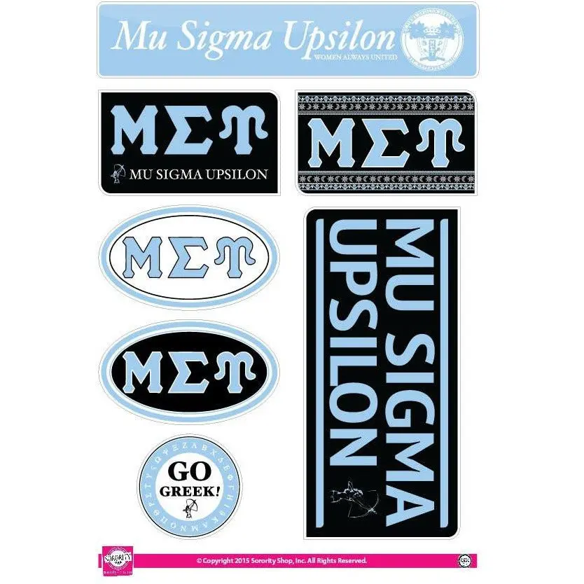 Mu Sigma Upsilon Lifestyle Sticker Sheet 1