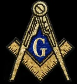 Mason Square And Compass Emblem Gold  Patch 1
