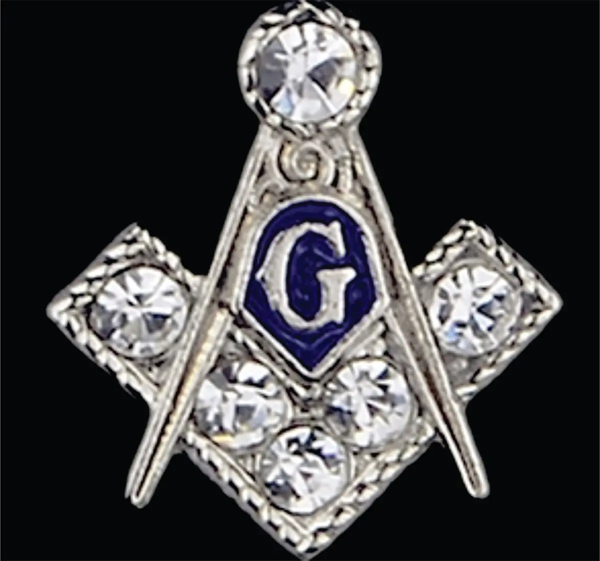 Masons Silver Jewel Pin 1