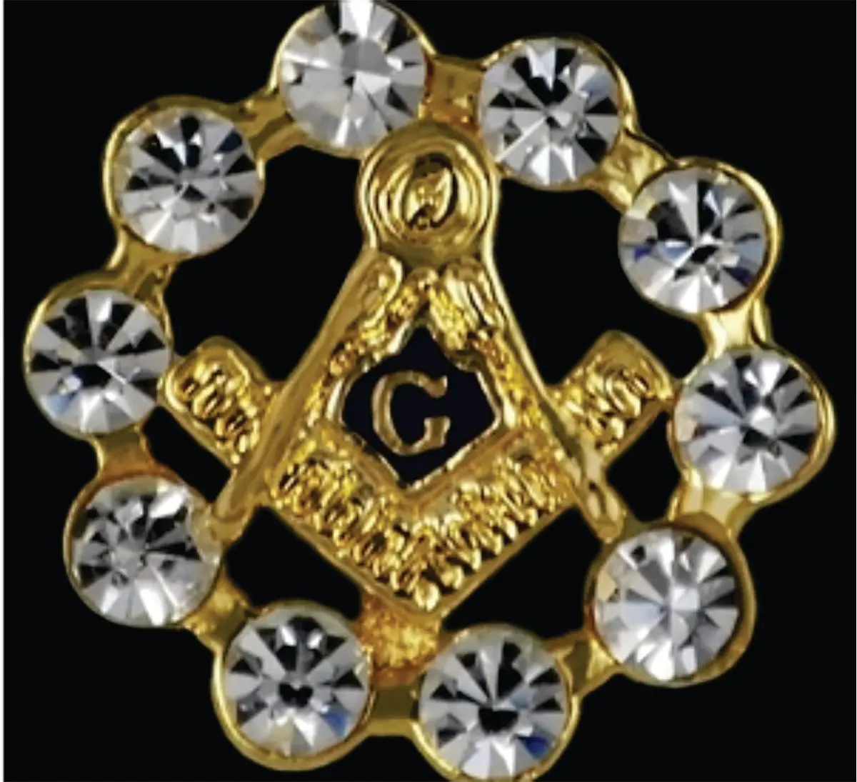 Masons Gold Jewel Pin 1