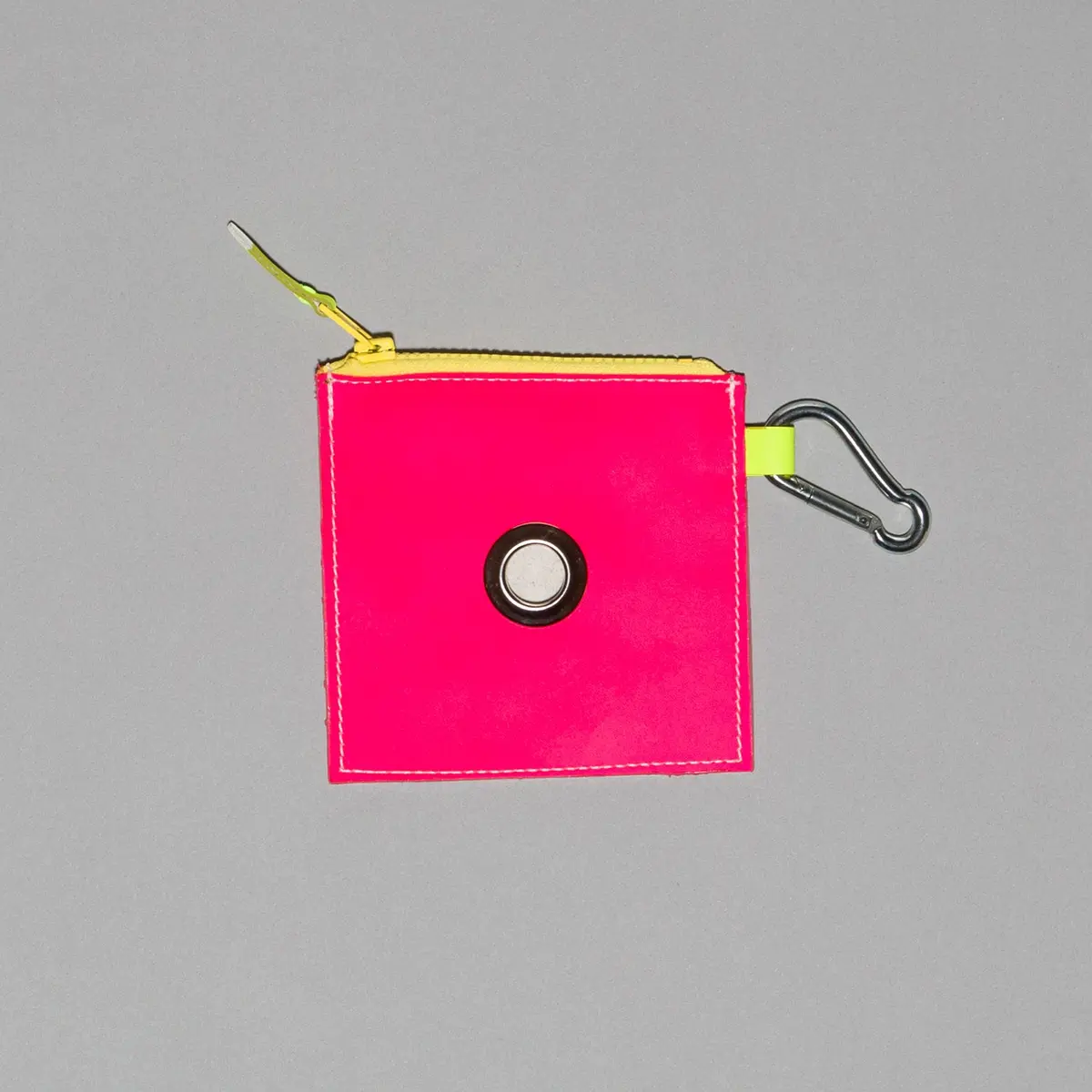 Ware Of The Dog I Neon Leather Pouch In Pink/Orange 1