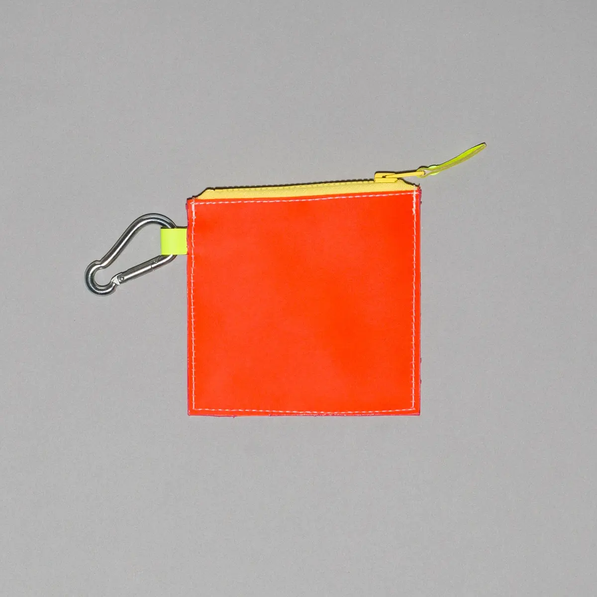 Ware Of The Dog I Neon Leather Pouch In Pink/Orange 2