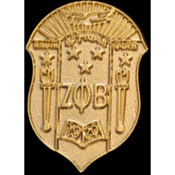 Zeta Phi Beta Sandblast Shield Pin 1