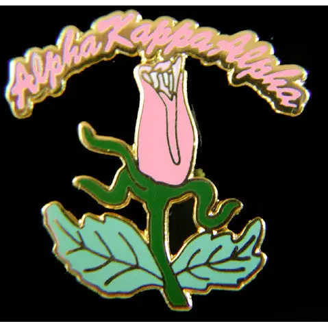 Alpha Kappa Alpha Rocker Rose Pin 1