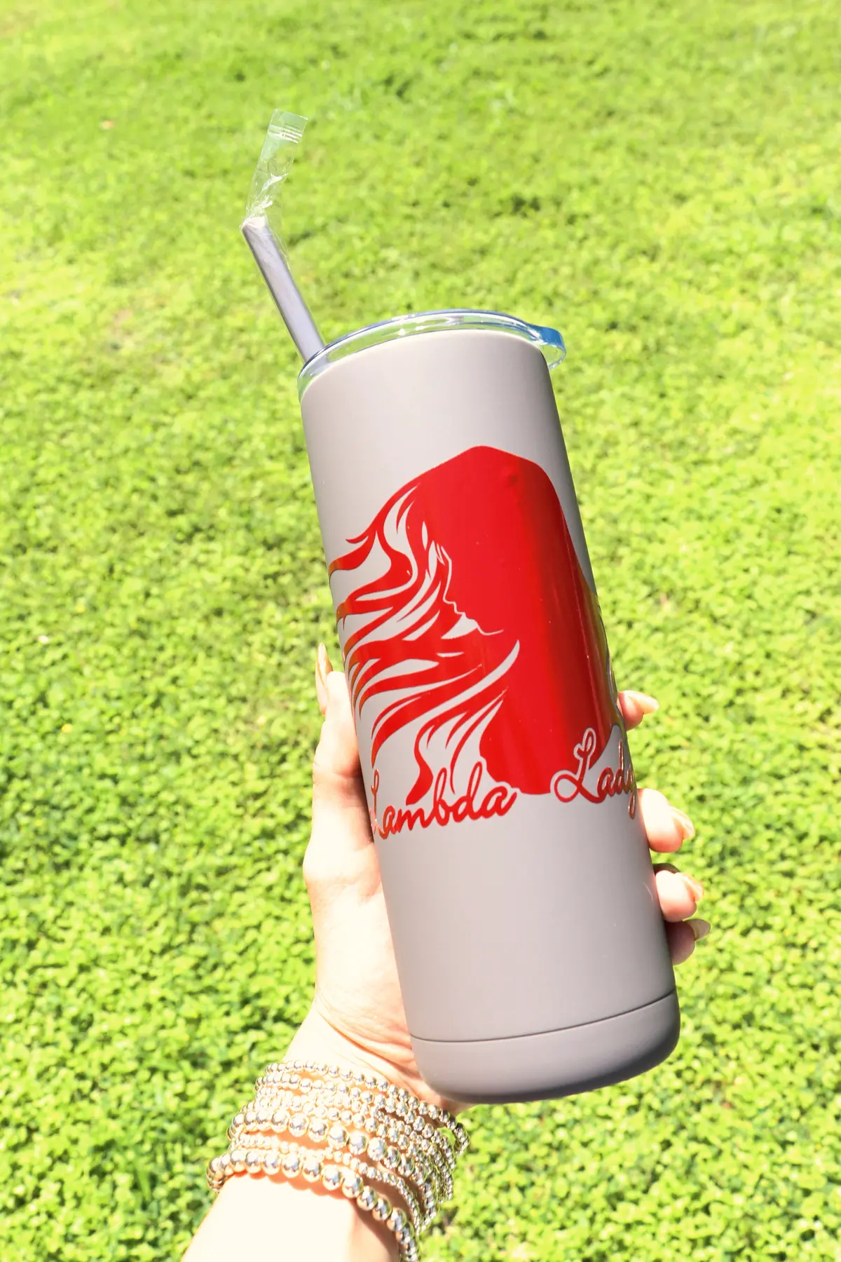 Lambda Theta Alpha Tumbler With Straw 1