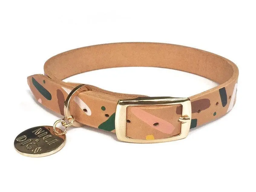 Nice Digs | Master Confetti Leather Dog Collar 1