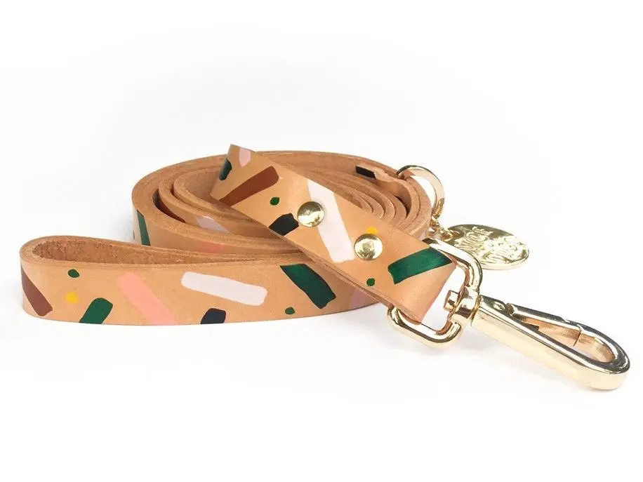 Nice Digs | Master Confetti Leather Dog Leash 1