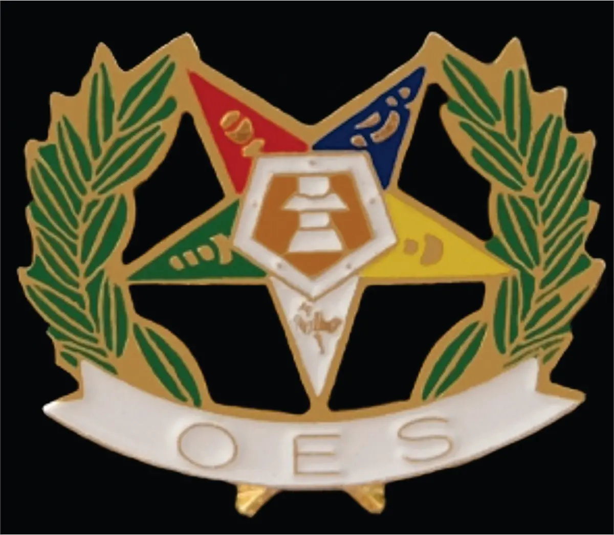 Order Of The Eastern Star Wreath Pin 1