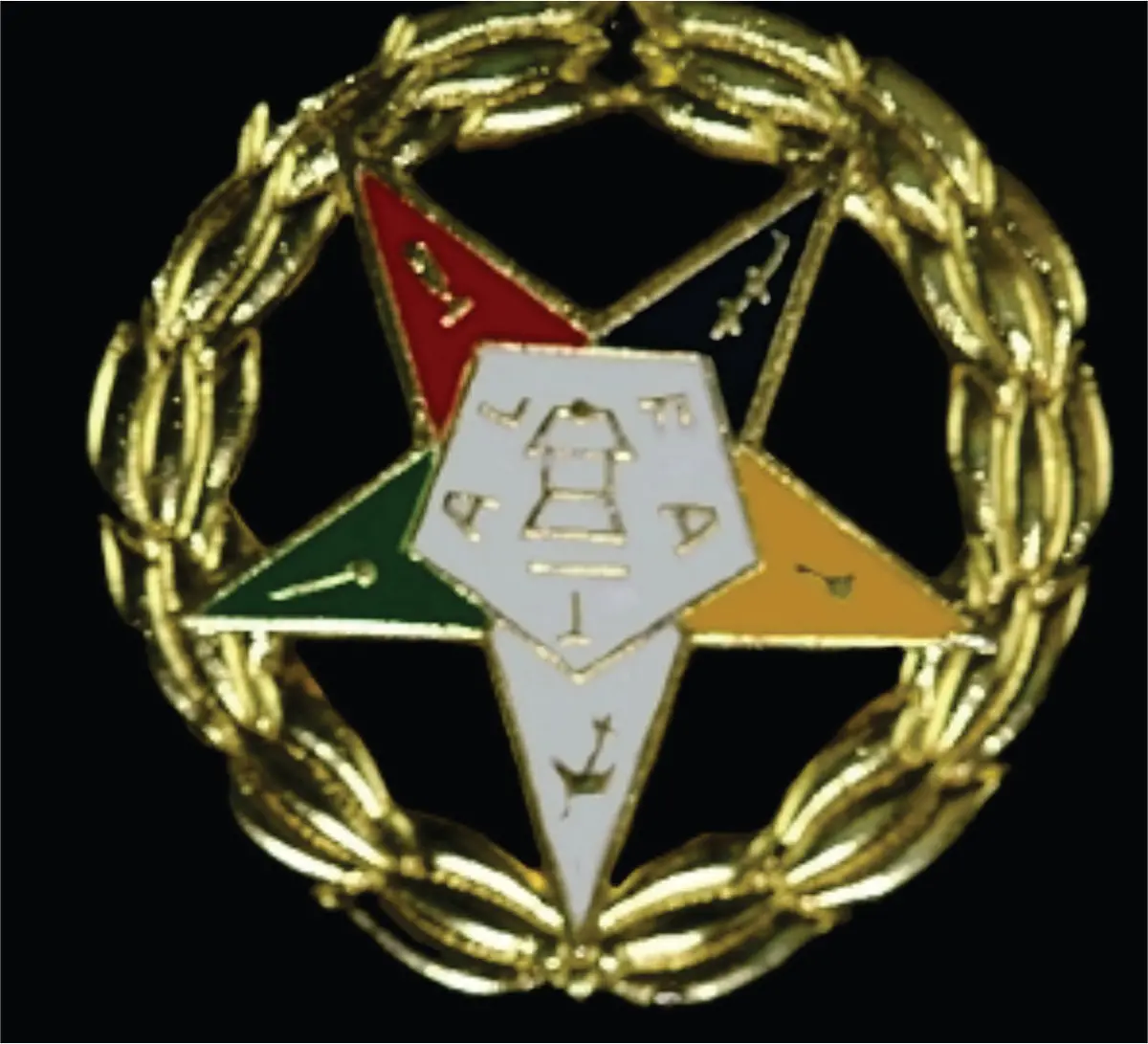 Order Of The Eastern Star Full Wreath Pin 1