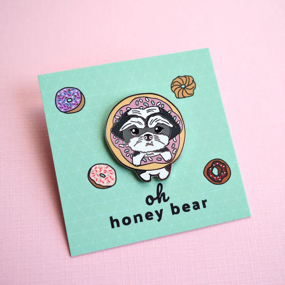 Oh Honey Bear | Honey, The Shih Tzu Donut Enamel Pin 1