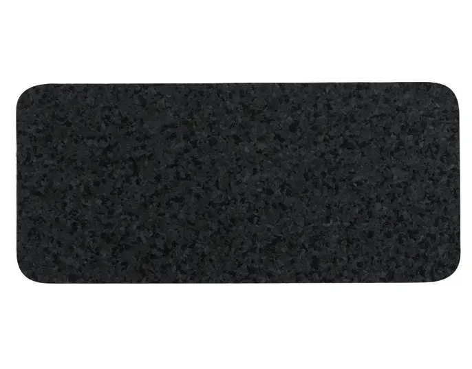 Skinny Rectangle Natural Recycled Rubber Pet Placemat In Black 1
