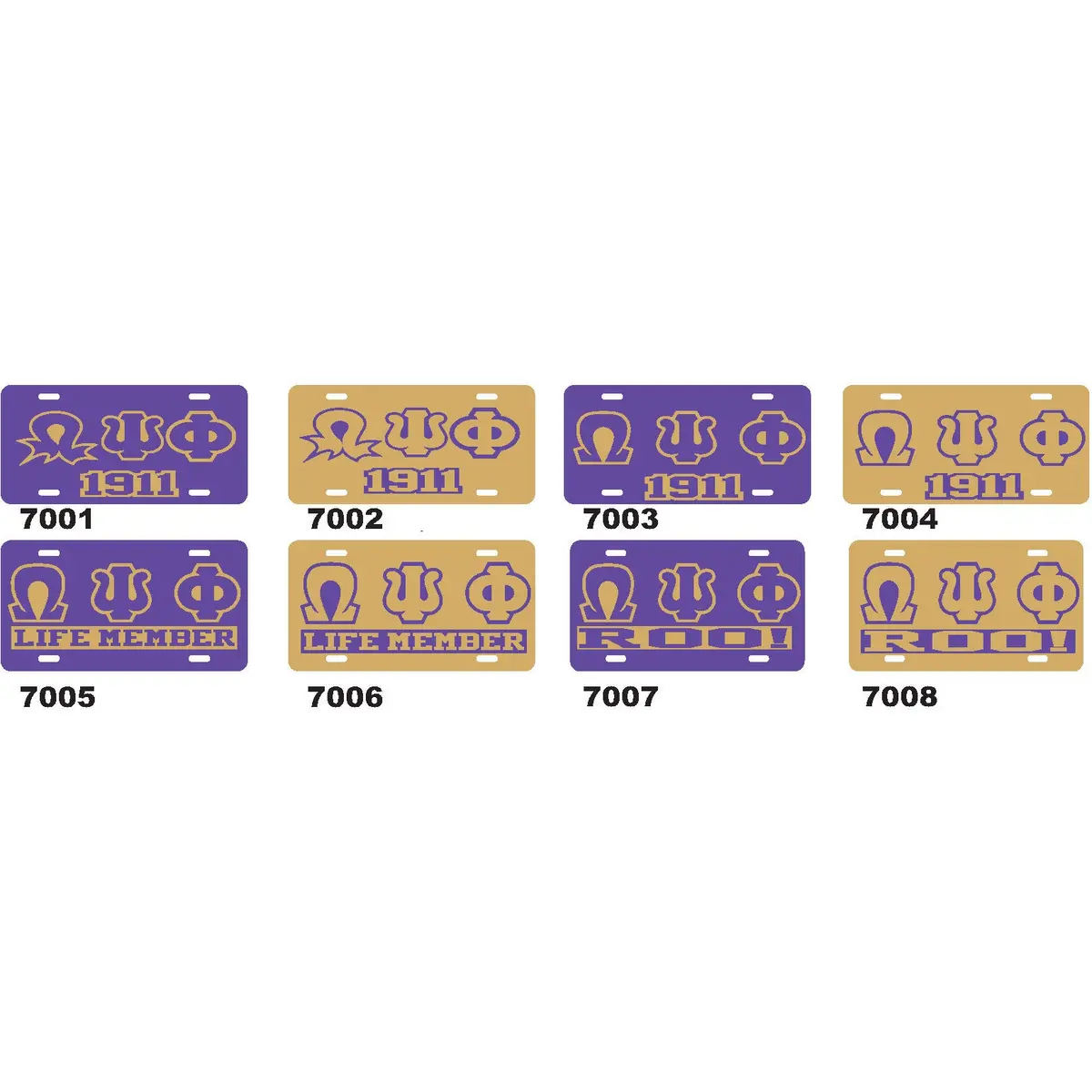 1911 Purple And Old Gold 1911 / Life Member / Roo! License Plate 1