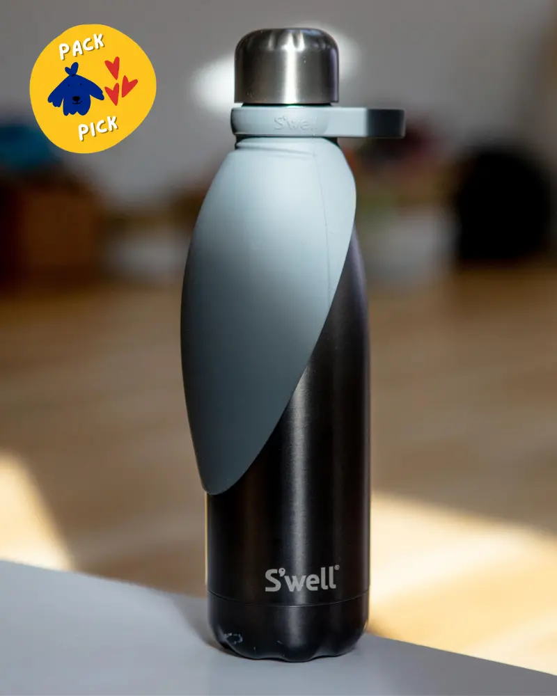 Travel Dog Bowl Bottle Attachment In Grey 1
