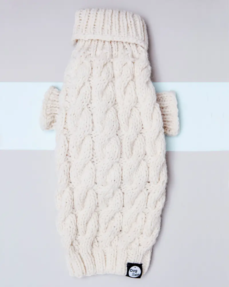 Downtown Roll Neck Dog Sweater In Natural (Final Sale) 1