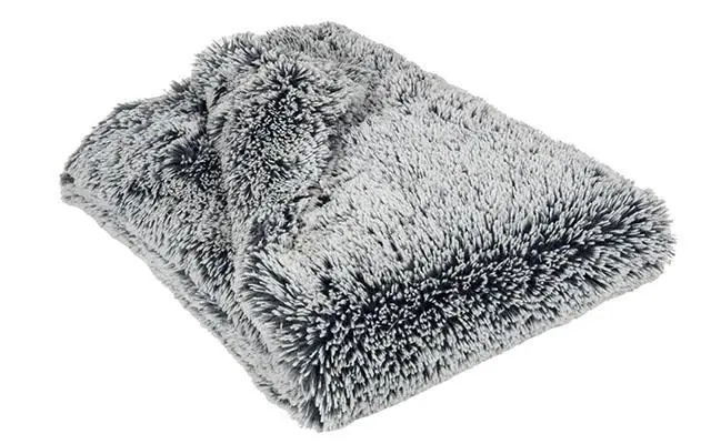 Faux Fur Blanket In Slate & Blue Steel 1