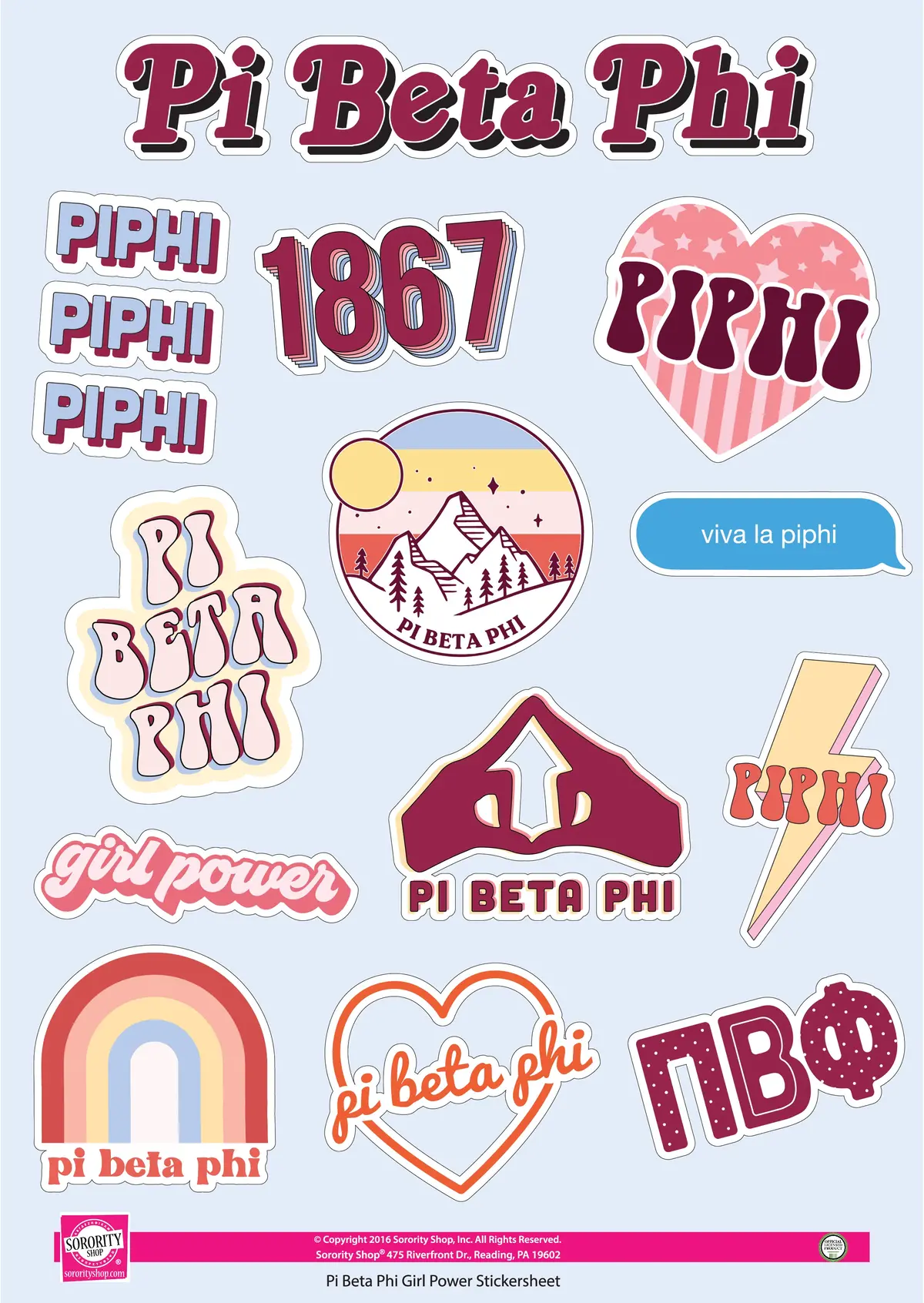 Pi Beta Phi Girl Power Sticker Sheet 1