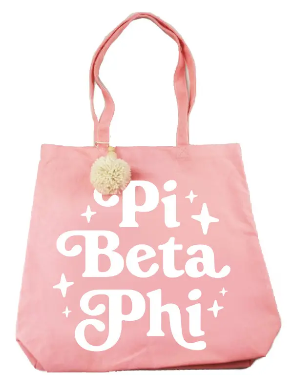 Pi Beta Phi Pom Pom Tote Bag 1
