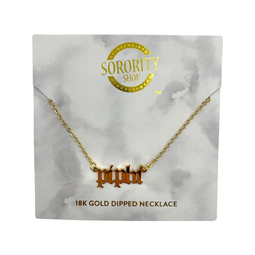 Pi Beta Phi Old English Necklace 1