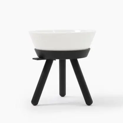 Elevated Ceramic Dog Bowl W/ Stand In Black (Tall) 1