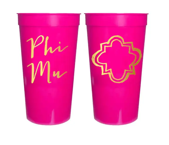 Phi Mu Gamma Sorority Stadium Cup With Gold Foil Print 1