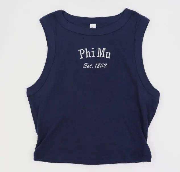 Phi Mu Classic Crop Tank 1