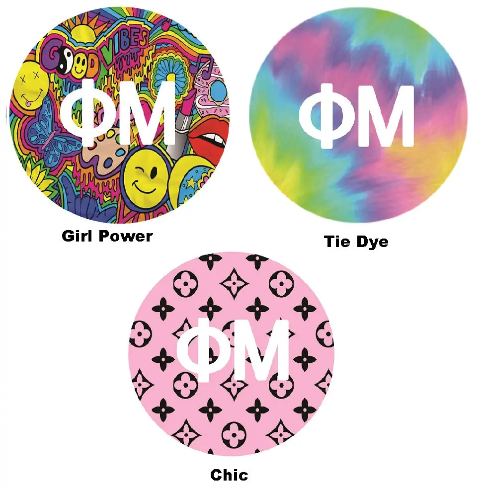 Phi Mu Printed Button Collection 1