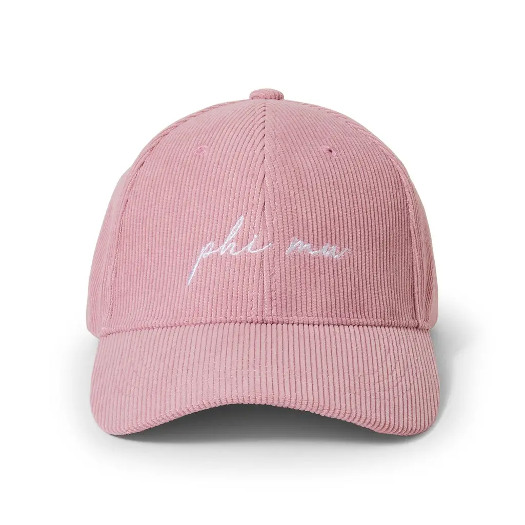Phi Mu Theta Embroidered Corduroy Hat 1