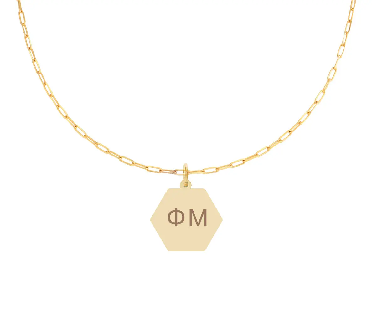 Phi Mu Paperclip Necklace With Pendant 1