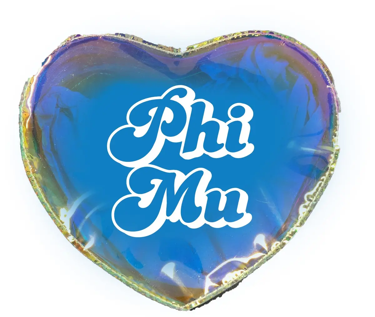 Phi Mu Holographic Heart Shaped Makeup Bag 1