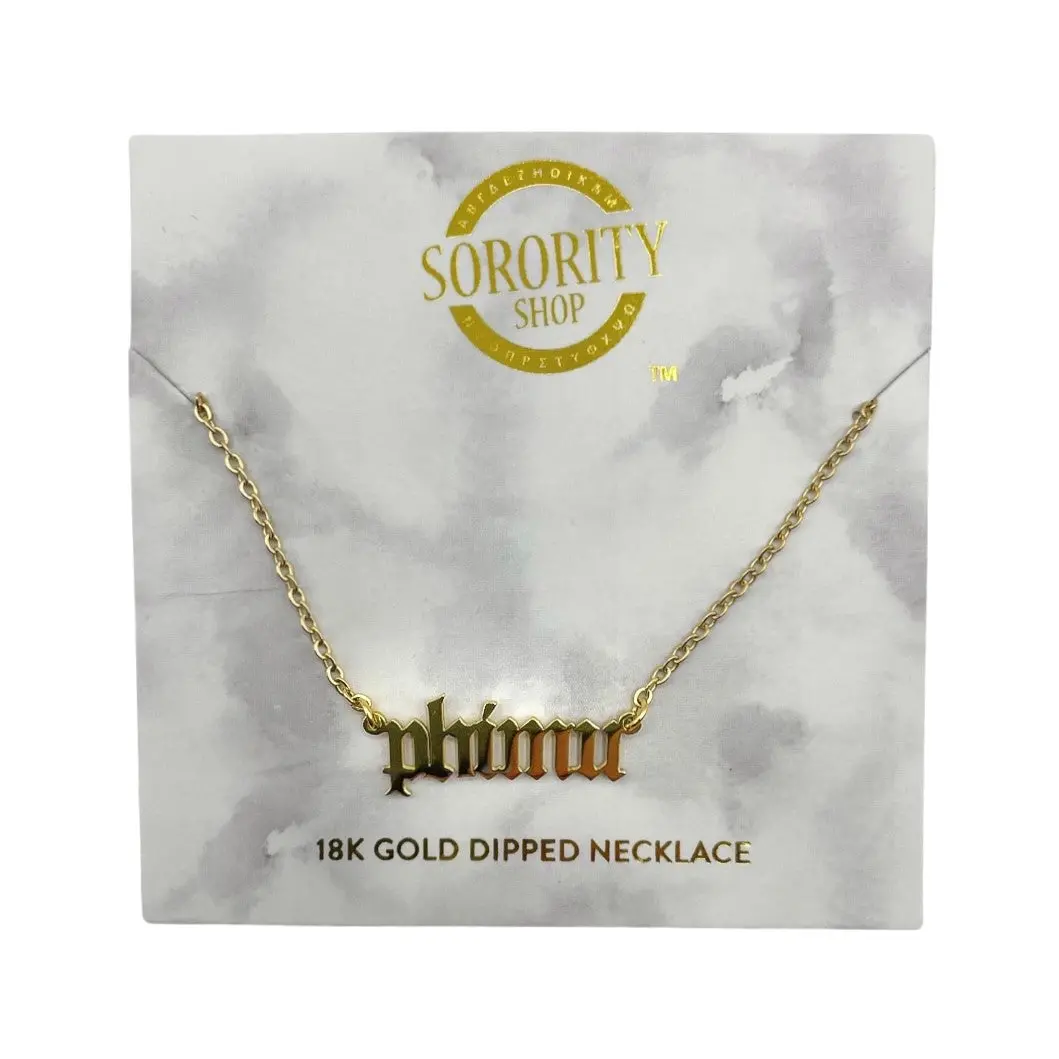 Phi Mu Old English Necklace 1