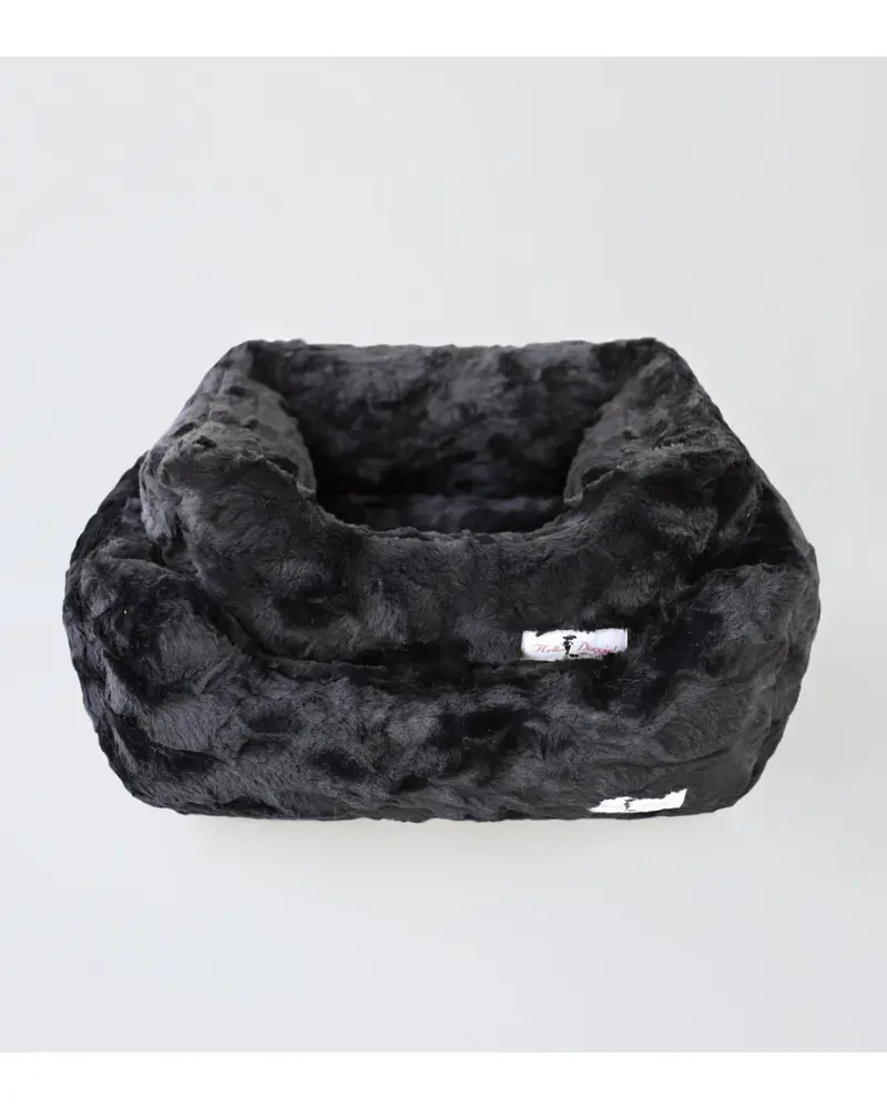 Bella Collection Faux-Fur Dog Bed In Black (Custom/Direct-Ship) (Made In The Usa) 1