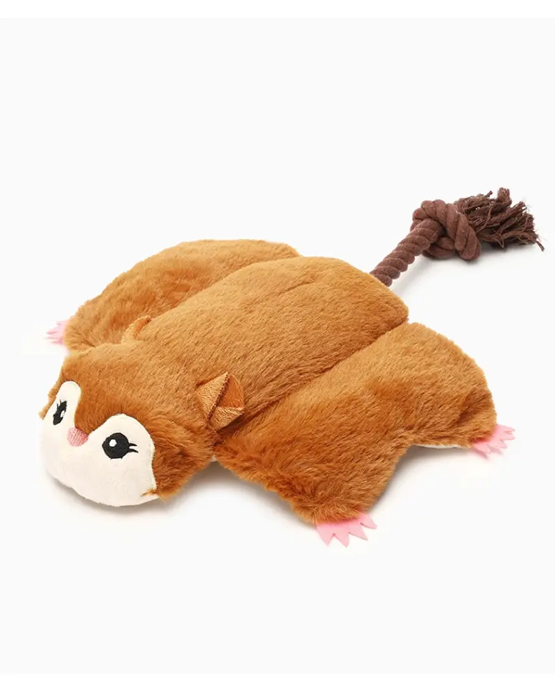 Flattie Squirrel Squeaky Plush Dog Toy 1