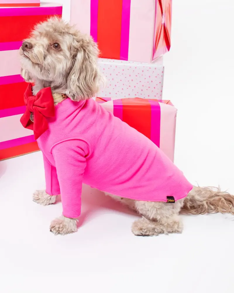 Long-Sleeve Pullover Stretch Dog Fleece In Neon Pink (Made In The Usa, Dog & Co. Exclusive!) 1