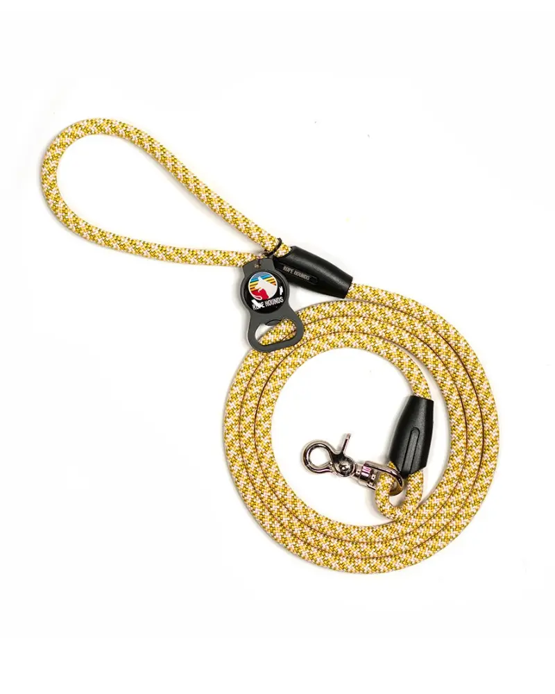 Standard Handle Dog Leash In Goldenrod (Made In The Usa) 1