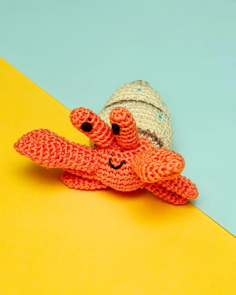 Shelly The Hermit Crab Organic Knit Dog Toy 1
