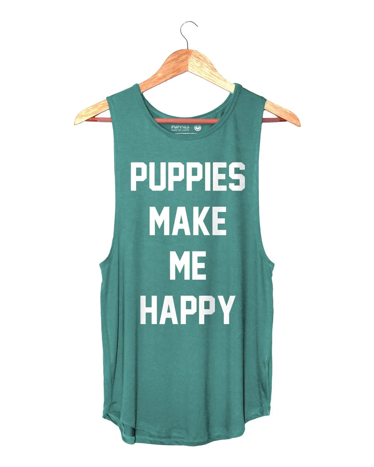 Sleeveless Puppies Make Me Happy Tank In Mermaid (Final Sale) 1