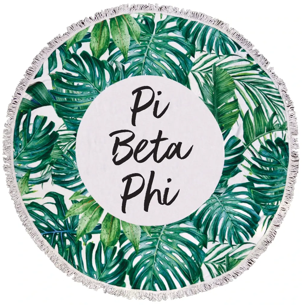 Pi Beta Phi Palm Leaf Fringe Towel Blanket 1