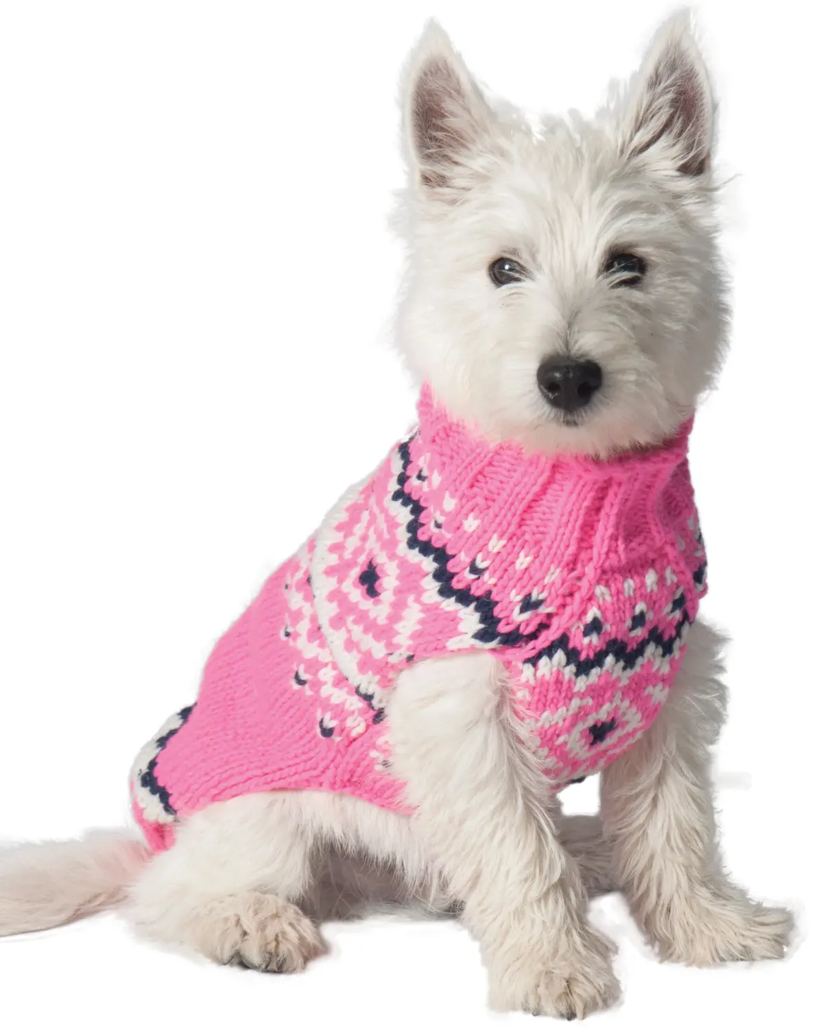 Chilly Dog | Pink Nordic Wool Sweater 1