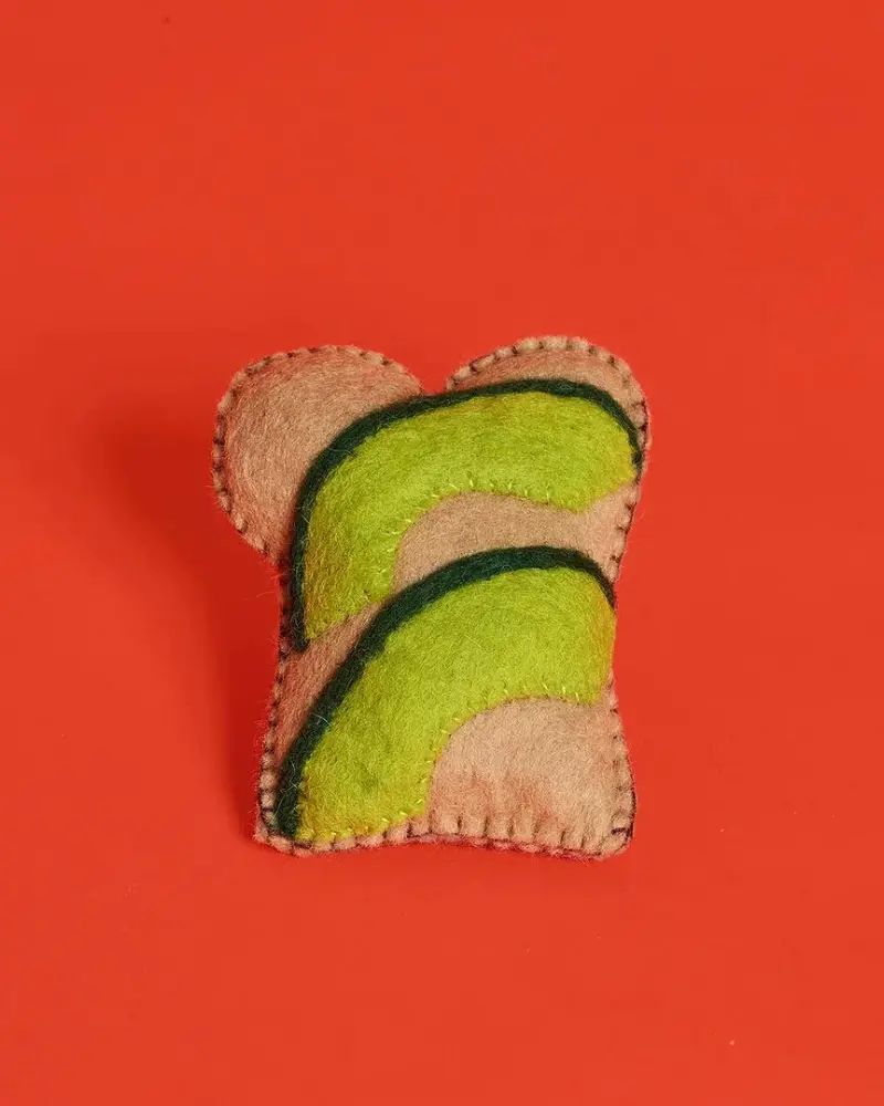 Wool Avocado Toast Catnip Toy 1