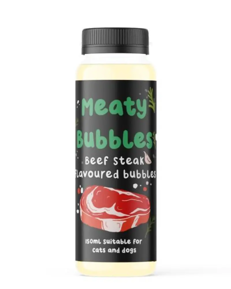 Beef Steak Flavored Bubbles For Dogs & Cats (Vegan, Gluten Free And Halal Safe!) 2