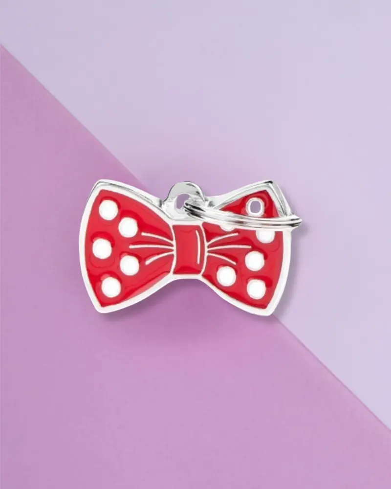 Red Bow Tie Custom Pet Id Tag 1