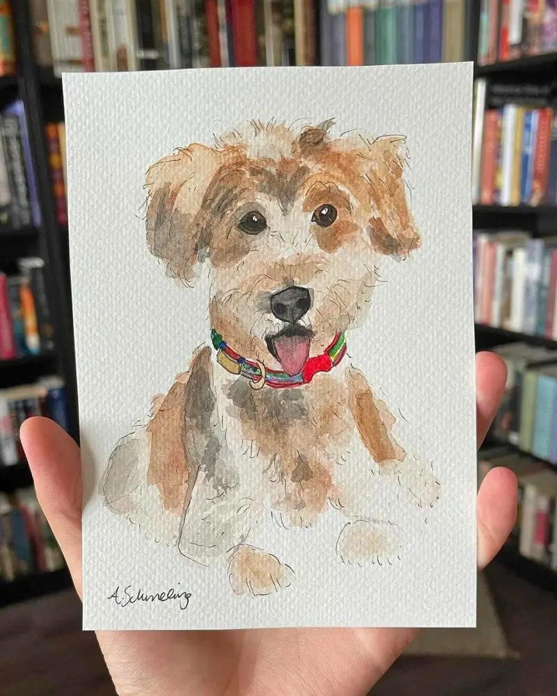 Custom Watercolor Pet Portrait (5X7) 1