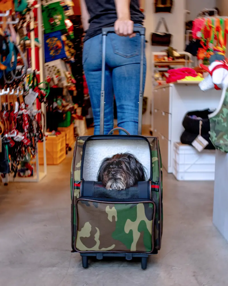 Rio Pet Bag On Wheels In Camo 1