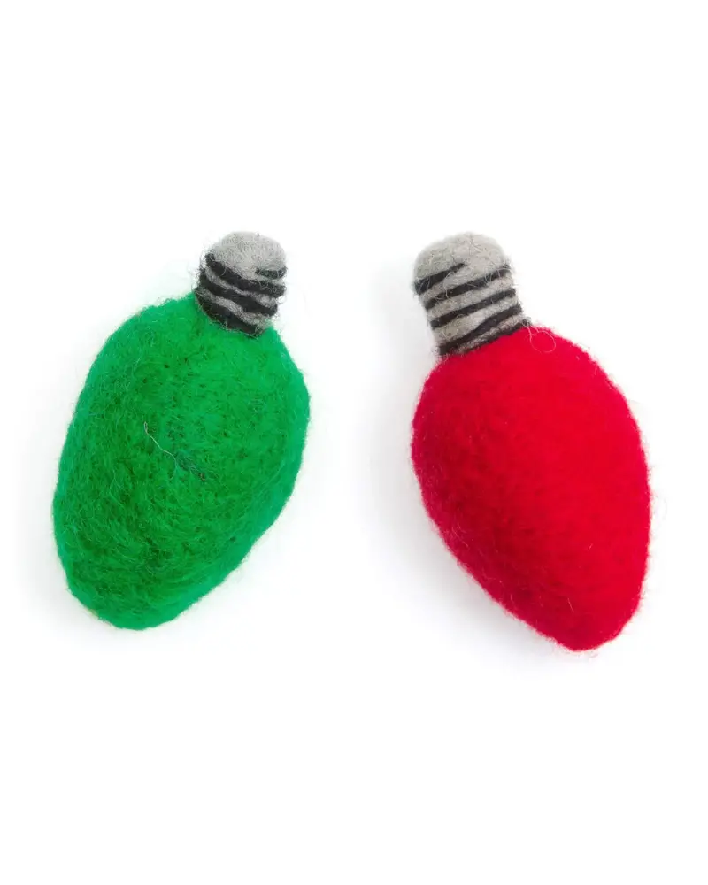 Traditional Christmas Light Bulb Cat Toys (Set Of 2) 1