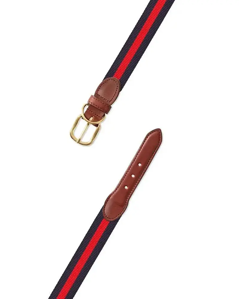 Navy & Red Stripe Dog Collar (Made In The Usa) (Final Sale) 1