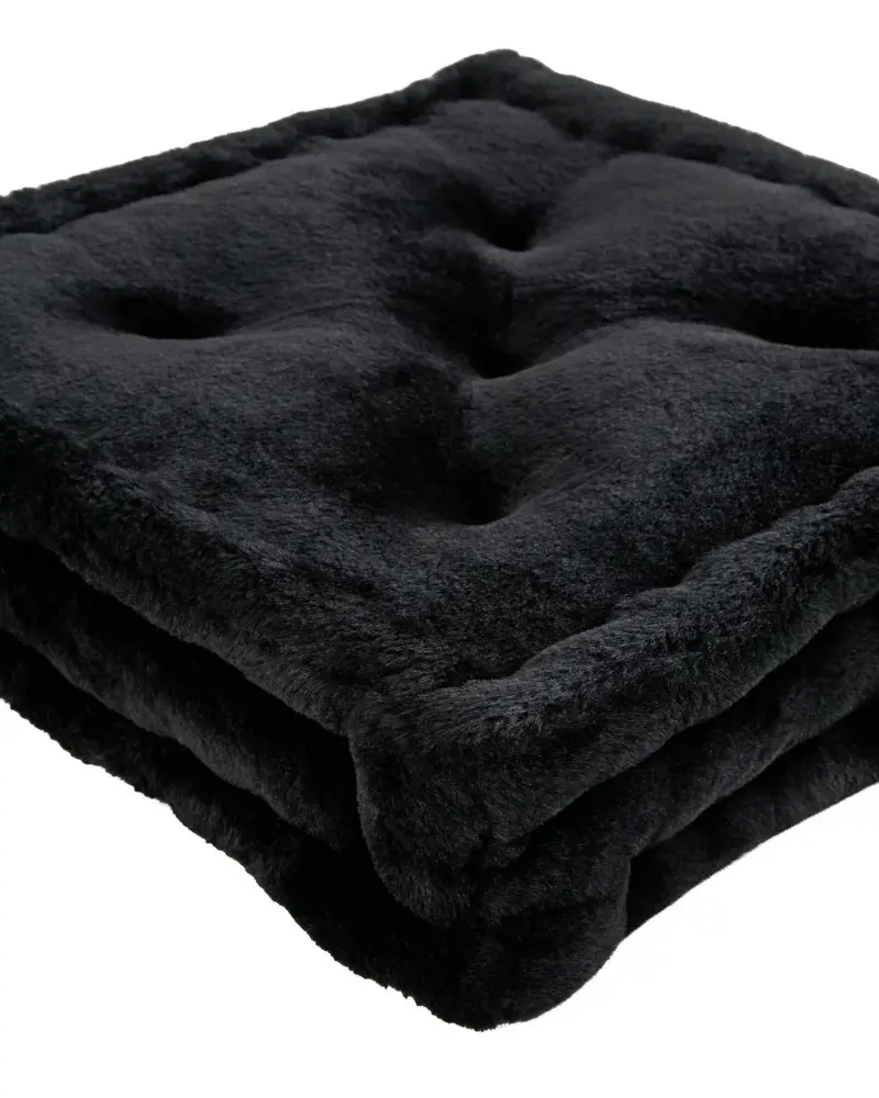 Claudia Faux Fur Mini Dog Floor Cushion In Black 1