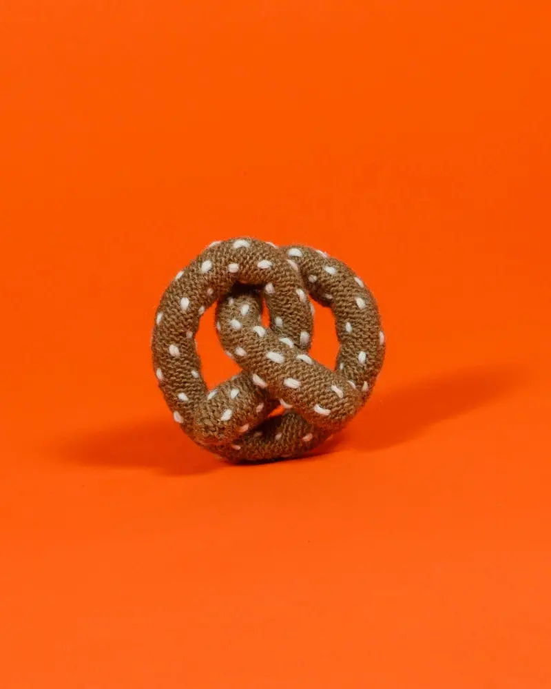 Hand Crochet Pretzel Dog Toy 1