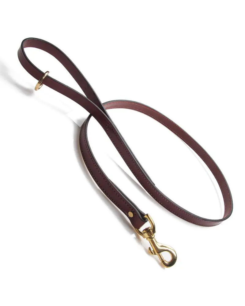 Leather Snap Dog Leash In Chestnut (4Ft) (Made In The Usa) (Final Sale) 1