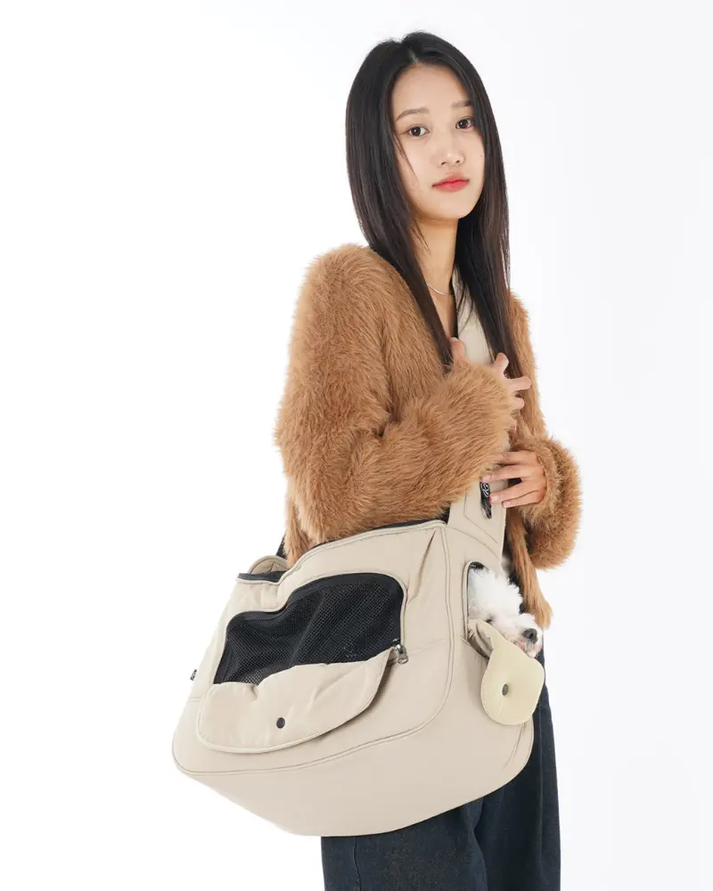 Crossbody Sling Dog Carrier Bag In Black, Beige Or Olive (Airline Approved) 1