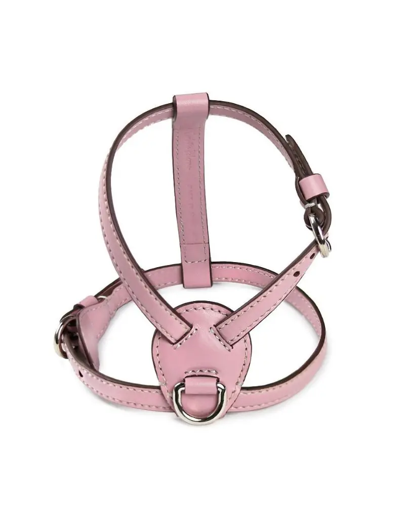 Nuvola Leather Dog Harness In Opale Pink (Made In Italy) 1